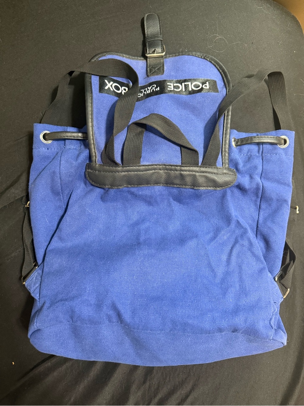 Blue 'Police Box' Canvas Drawstring Backpack - Unbranded - Picture 5 of 6
